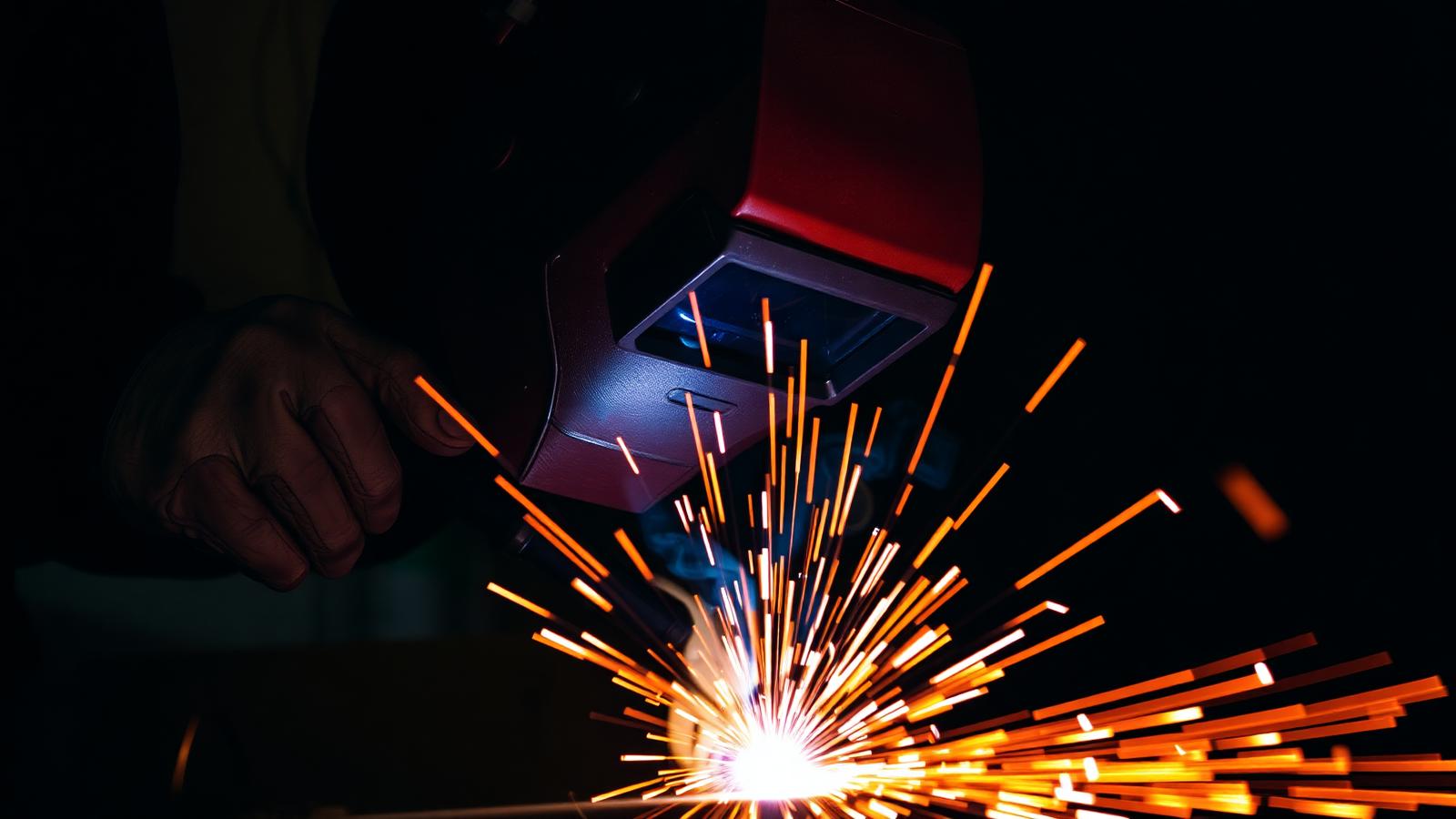 Professional welder working with sparks in an Islamabad workshop